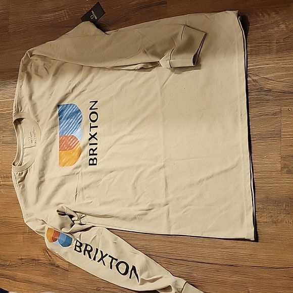 NWT Men's Brixton "Alton Long Sleeve" T-Shirt Black w/colorful logo. - Picture 1 of 6